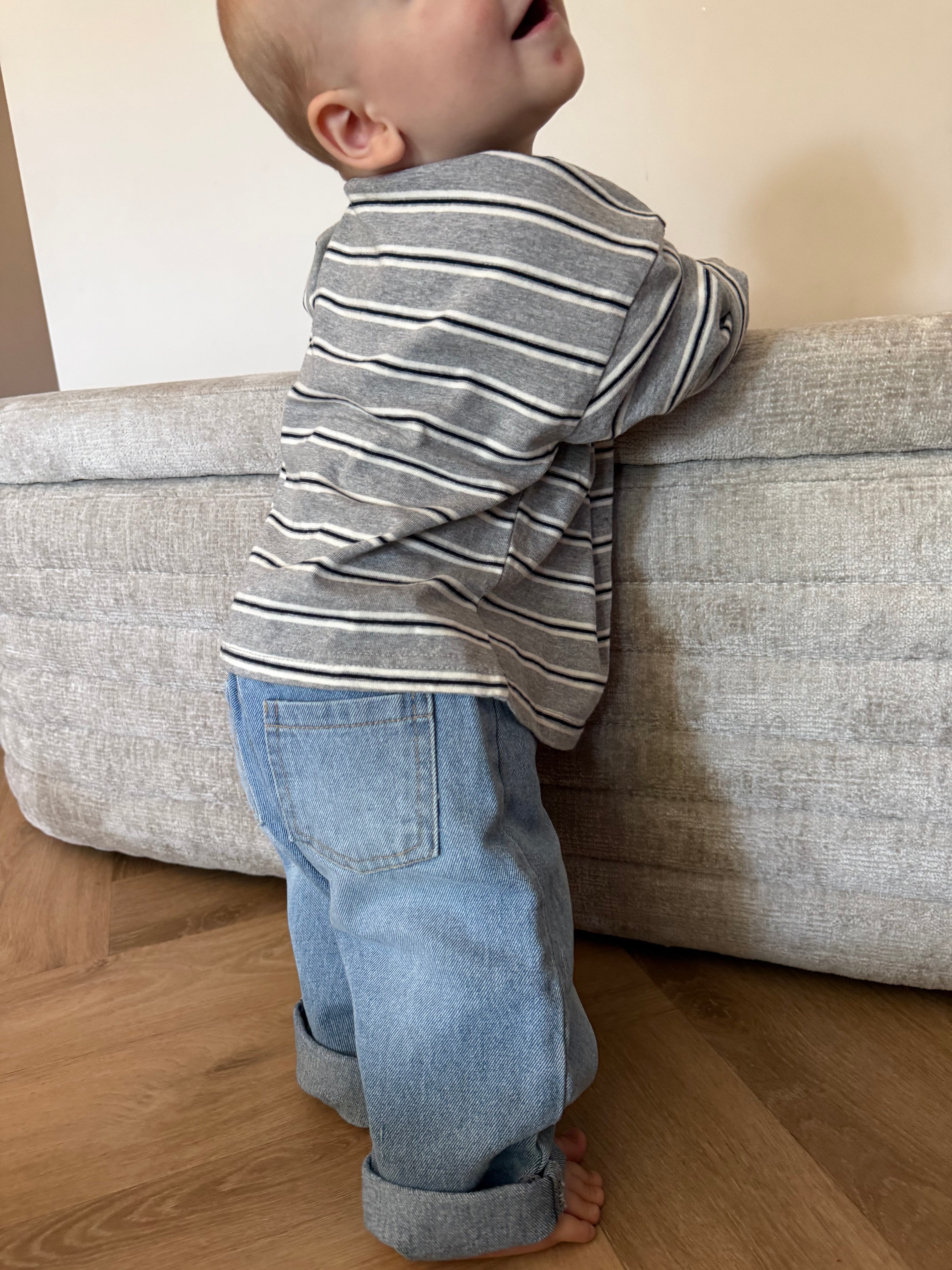 WASHED DENIM PANTS