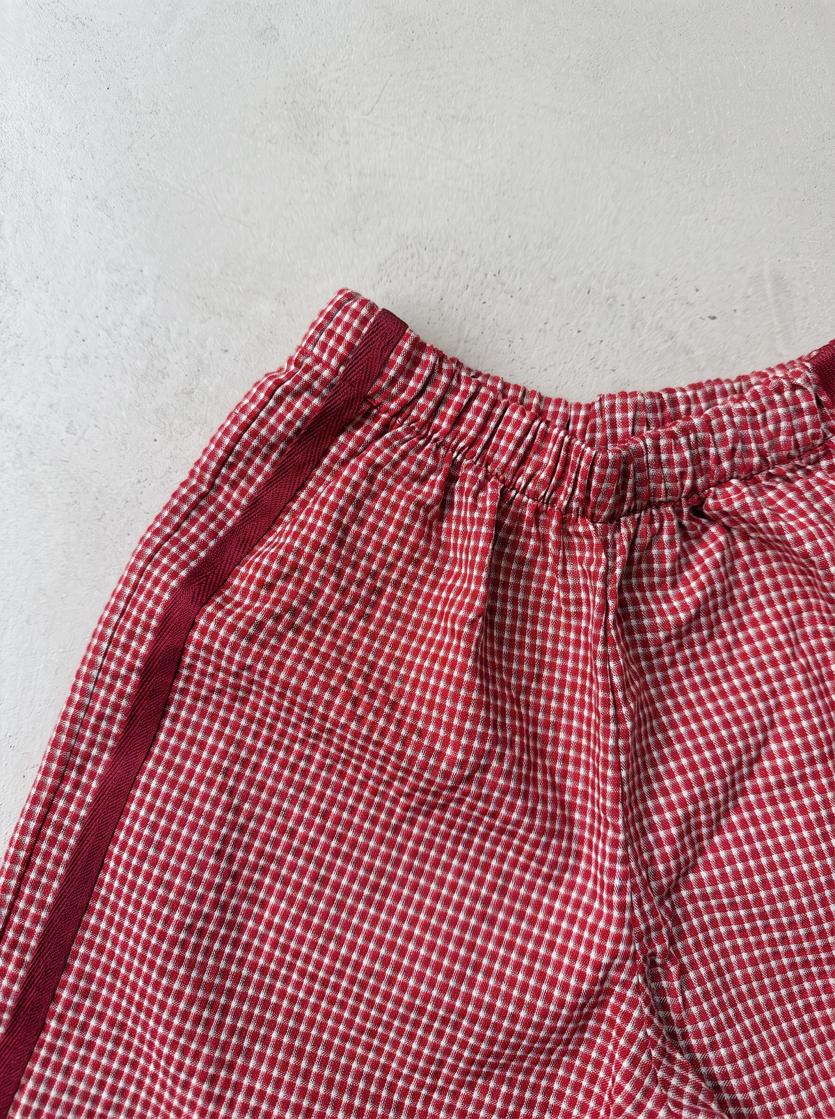 BAGGY CHECK PANTS - RED