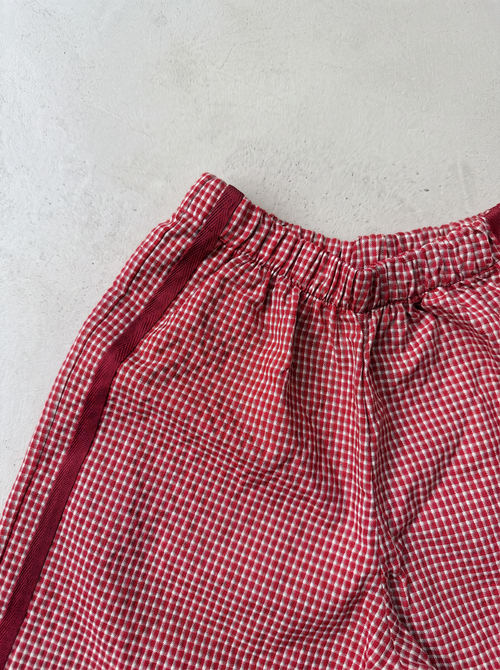 BAGGY CHECK PANTS - RED