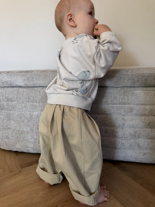 BAGGY COTTON PANTS - BEIGE