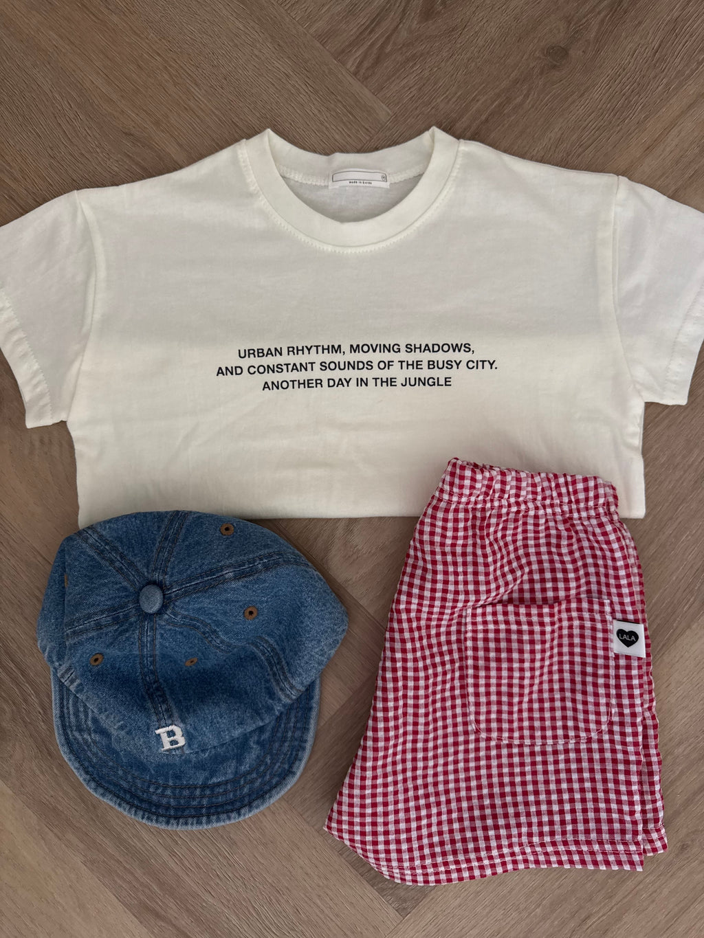 Red check shorts
