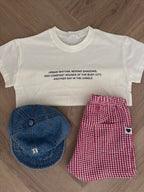 Red check shorts