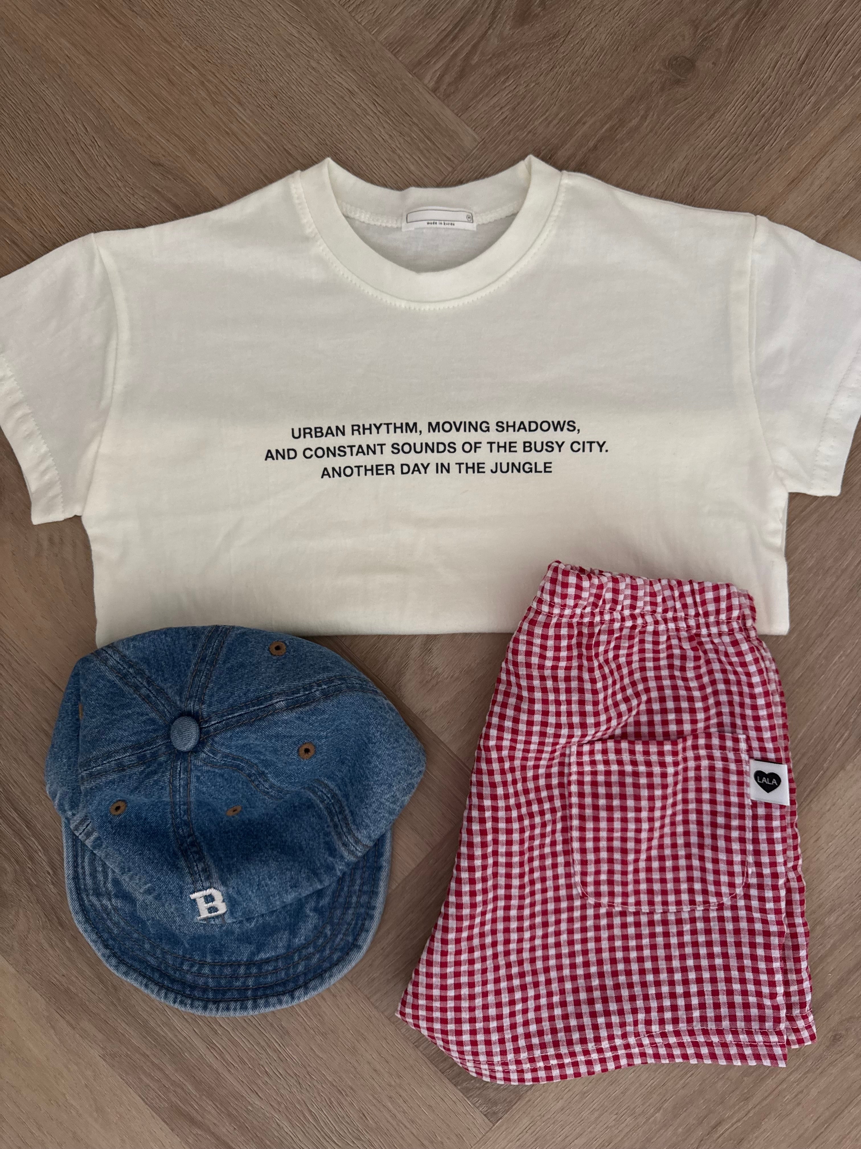 Red check shorts