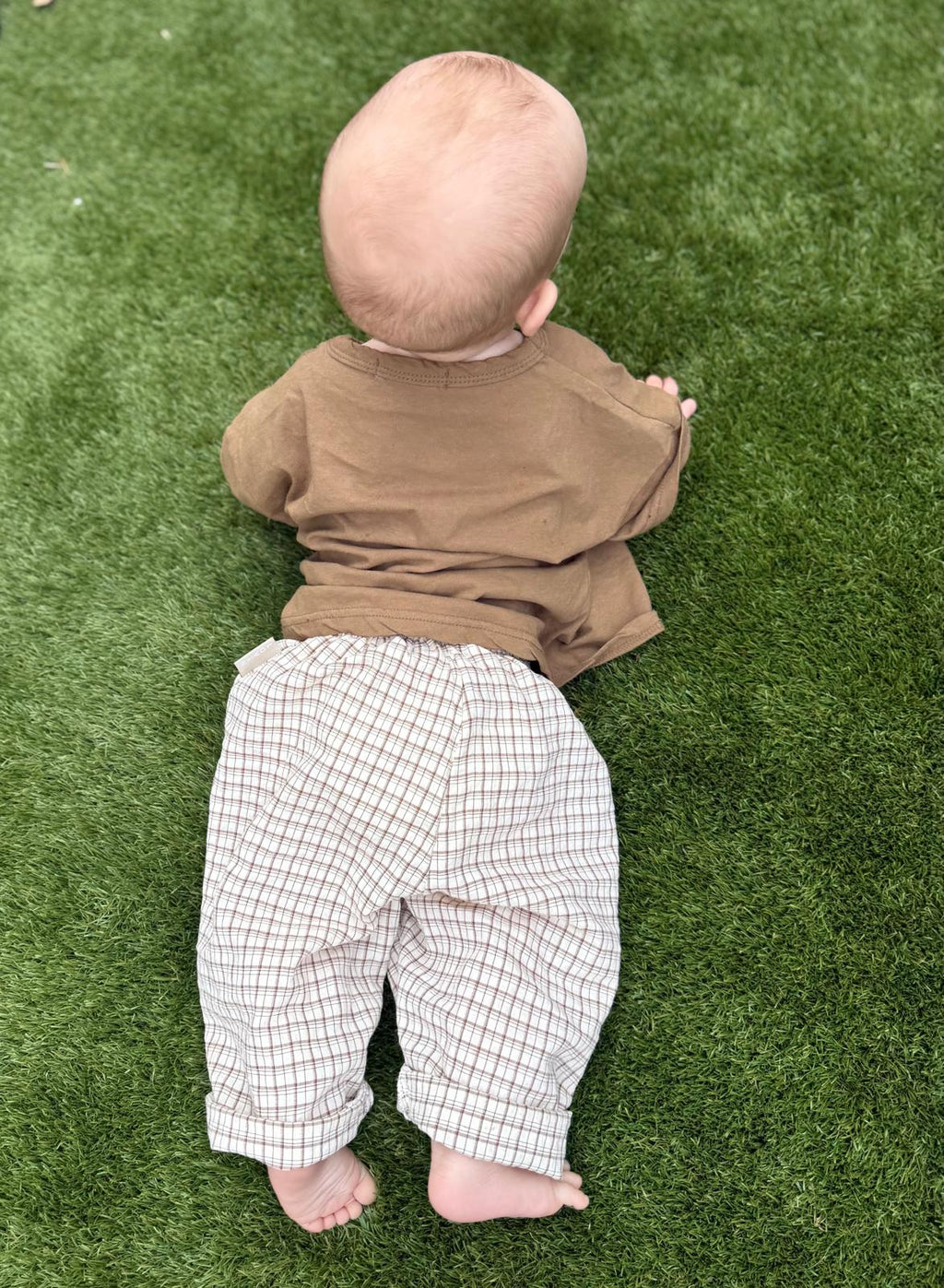Soft check pants