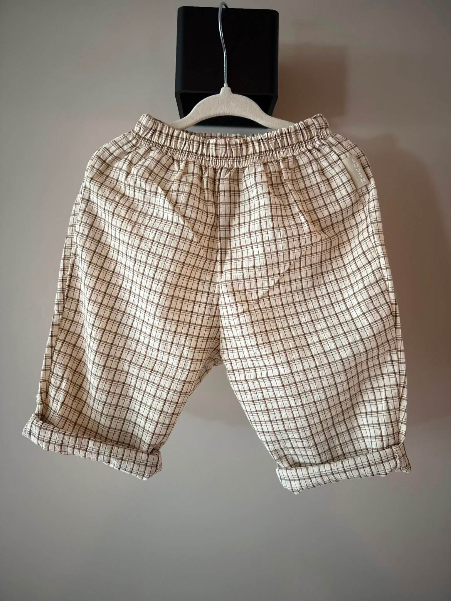 Soft check pants